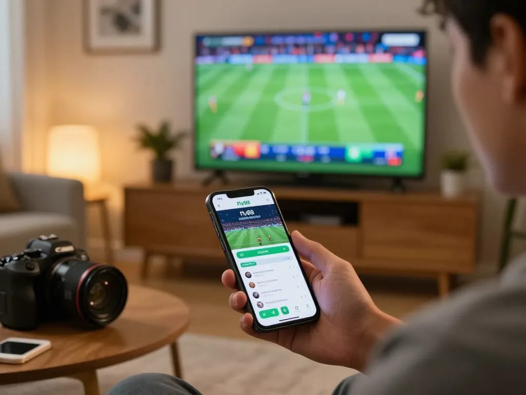 Engaging in real-time betting on fly88 app during a live sports event, showcasing dynamic gameplay