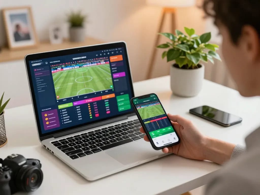 TA88 user placing sports bets on a mobile app while engaging with live streaming sports