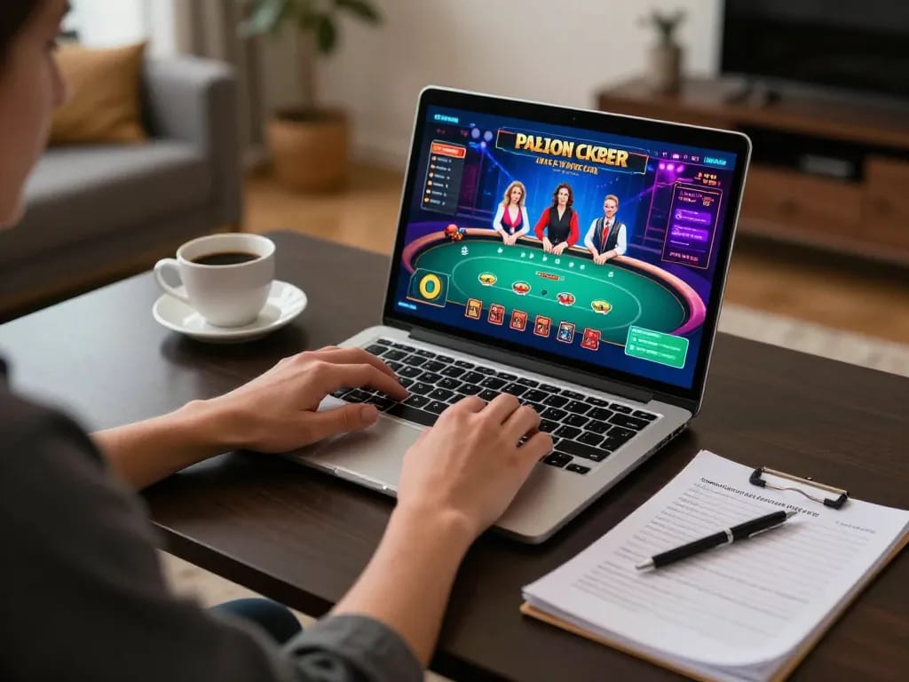 Engage in Đăng ký Lu88 for online gaming action with a stylish laptop in a cozy home setup.