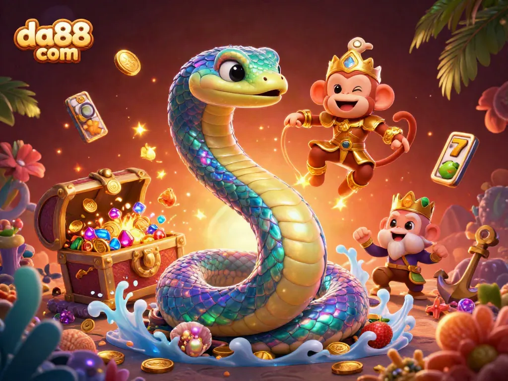 Engage with da88 com's thrilling slots as vibrant 3D elements burst with gold and gems.