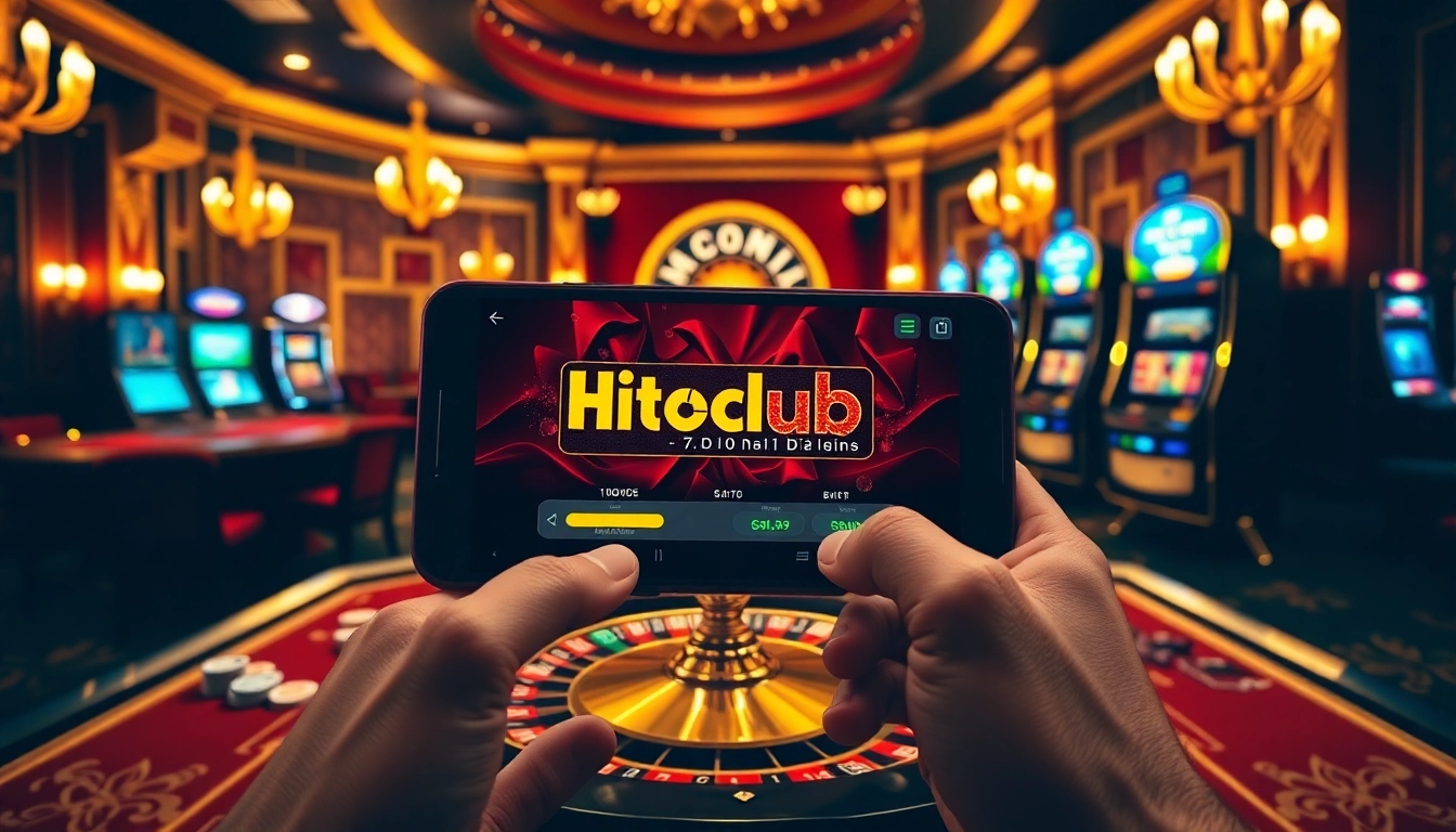 Experience Hitclub đăng ký with an engaging view of luxurious casino elements and online gaming interface.