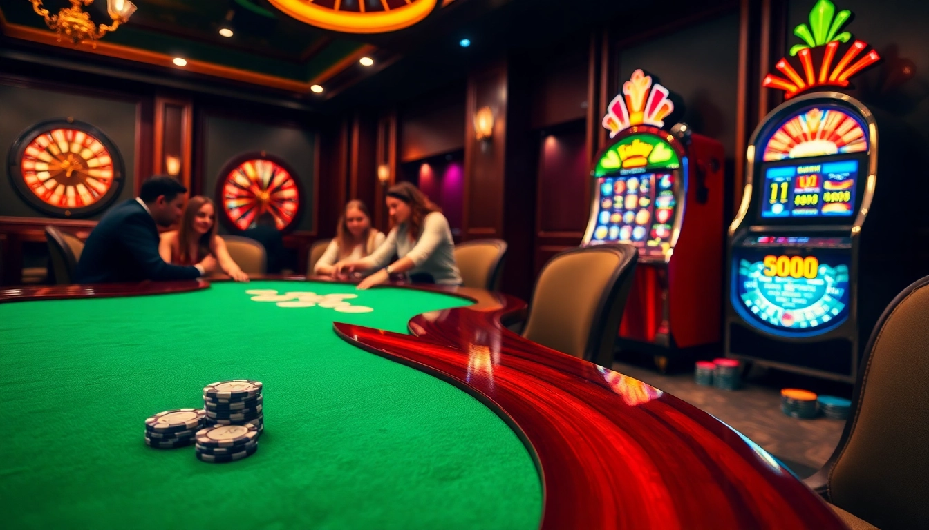 Players strategize at a poker table, experiencing luxury and excitement at fly88 casino.