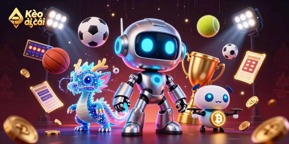 Catch the action with Kèo nhà cái, featuring neon elements and dynamic sports scenes.