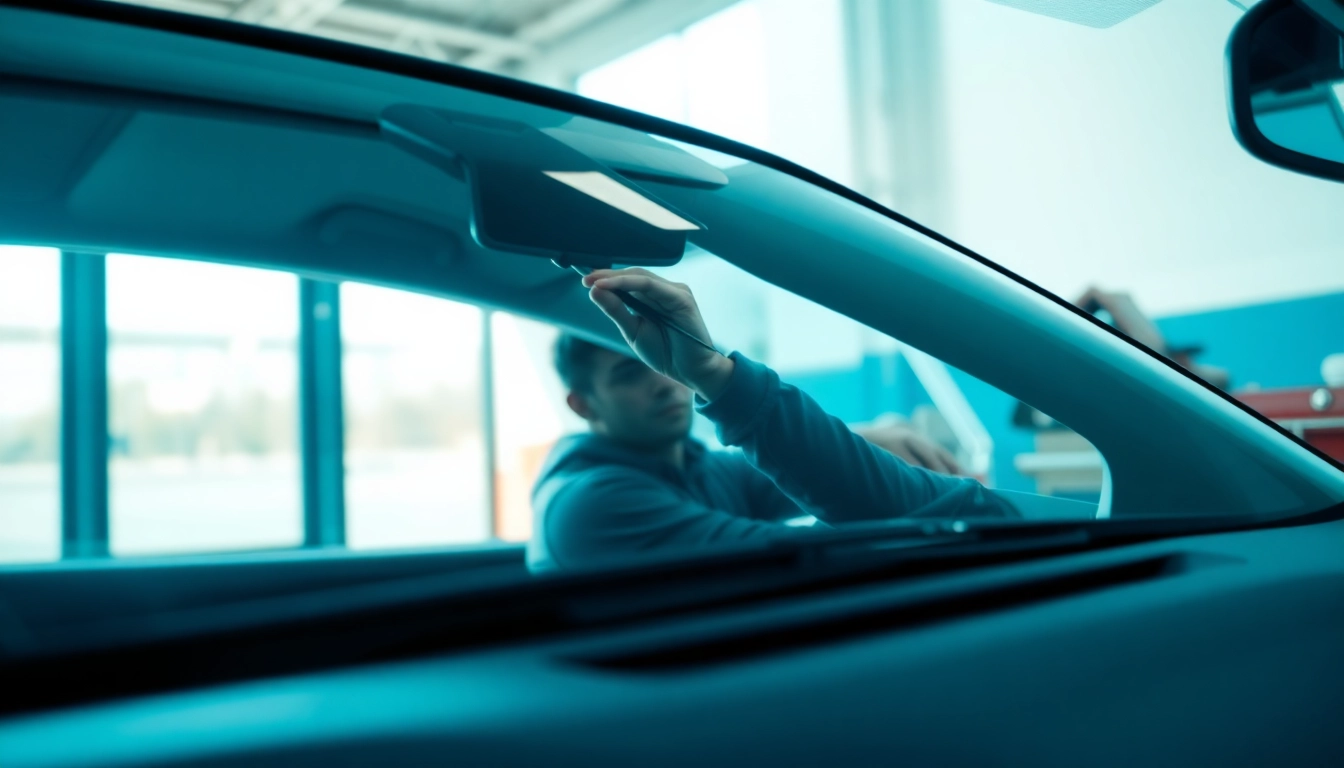 Transform your vehicle with expert window tinting Cleveland TN, showcasing a skilled technician applying high-quality film.