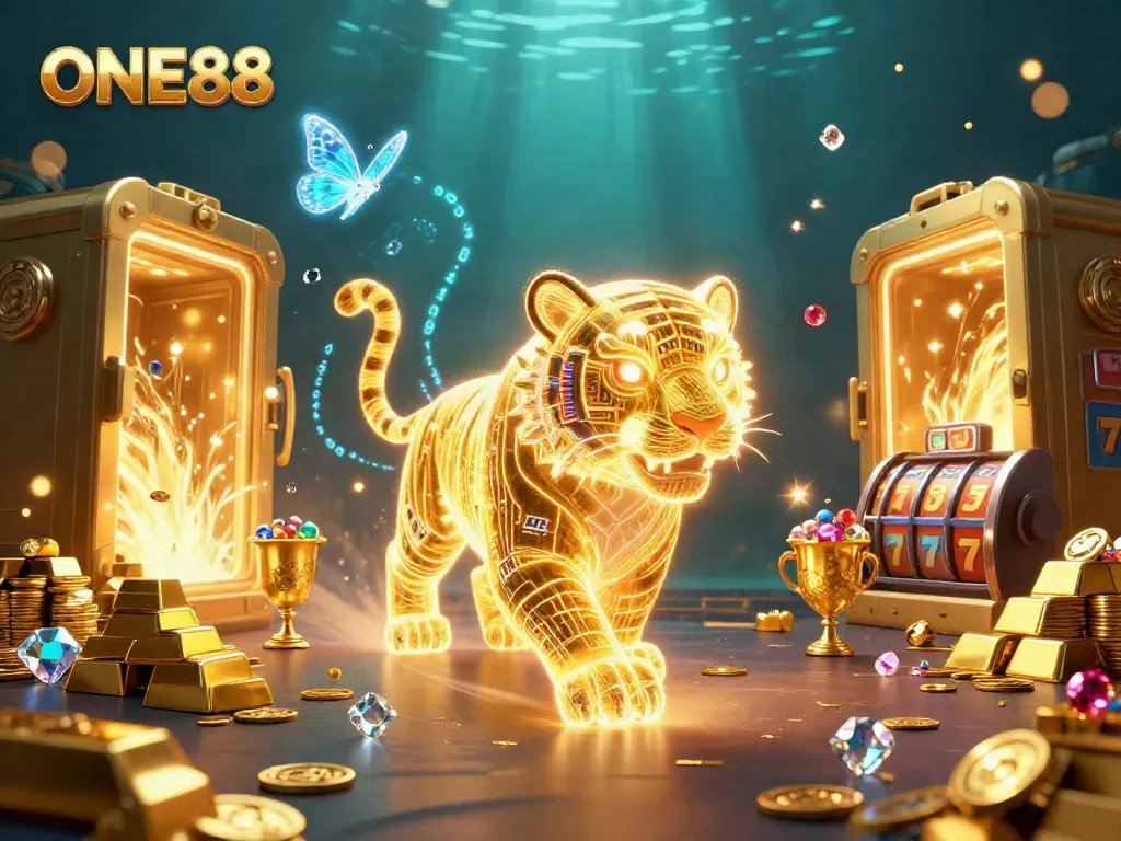 Experience the thrill of ONE88 casino with vibrant gameplay, golden treasures, and dynamic games.