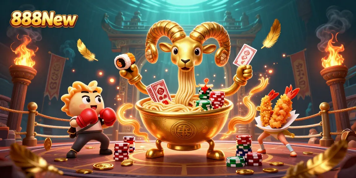 Bet on 888New with the exciting, vibrant characters in a packed casino scene.
