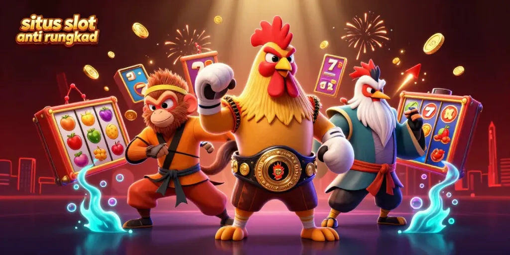 Menangkan hadiah di situs slot anti rungkad dengan karakter menarik dan elemen kasino bergaya 3D.