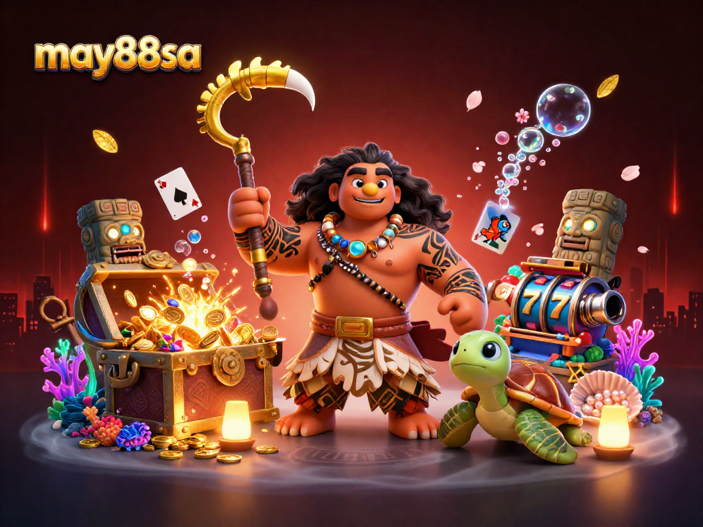 Experience excitement with may88sa's adventure-rich gaming world featuring vibrant characters and thrilling casino elements.