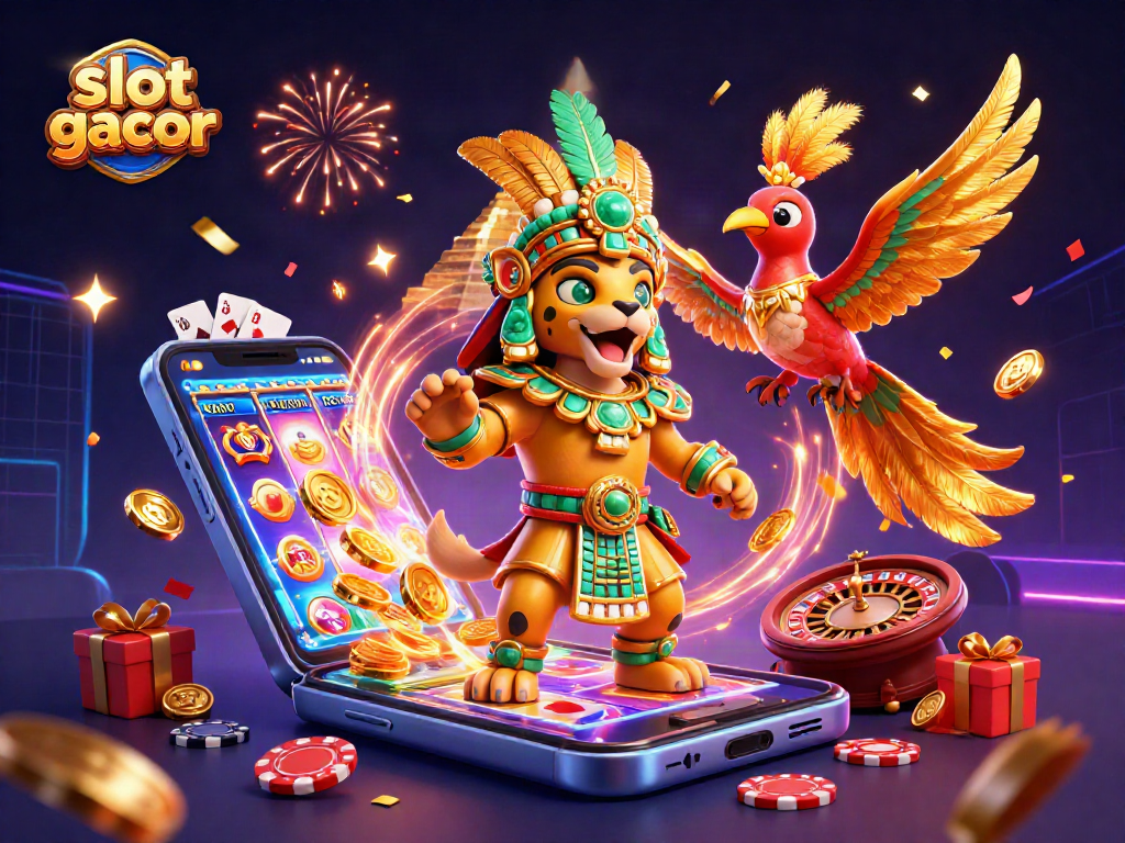 Spin to win big with slot gacor alongside vibrant casino elements and golden jackpots.