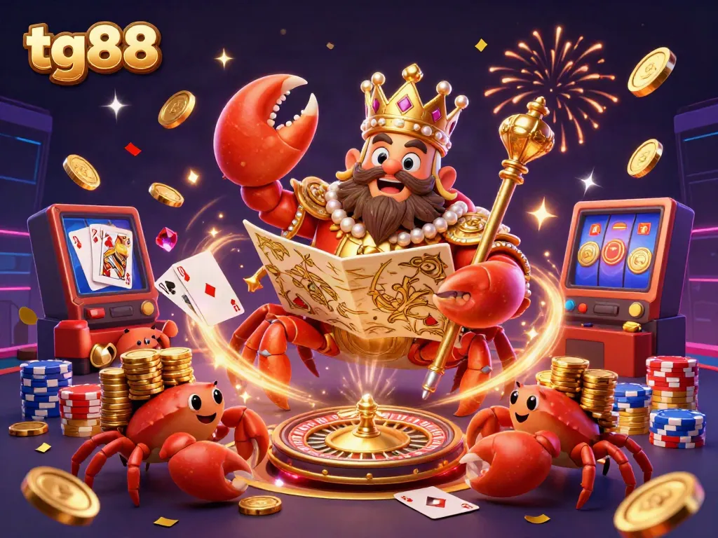 Experience the thrill of tg88 betting with vibrant crab emperor and dazzling casino elements.