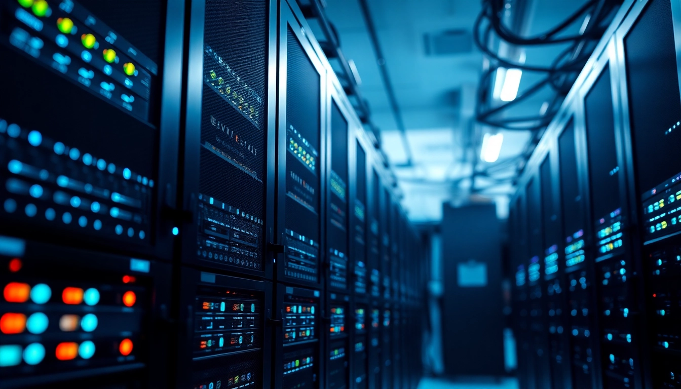 Highlighting advanced technology in adult website hosting environments, showcasing server hardware.