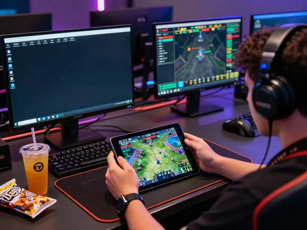 Engaging sports betting experience with man88 on tablet and vibrant game graphics.